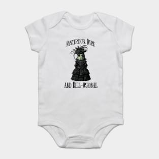 Goth Gherkin is Mysterious, Dark, and Dill-usional pickle Baby Bodysuit